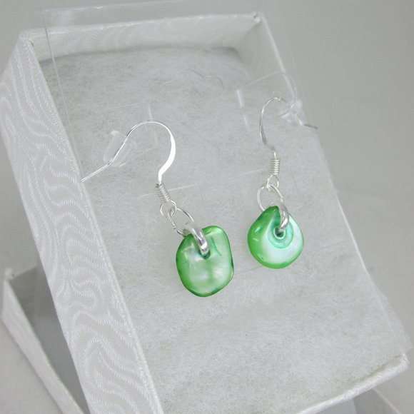 Dainty Treasures Shell Earrings with Silver Plated hooks - Picture 2 of 3